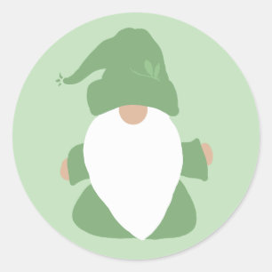 Little Green Gnome Runder Aufkleber