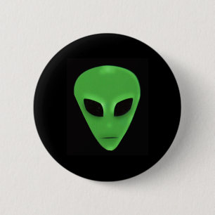 Little Green Man Alien Face Button