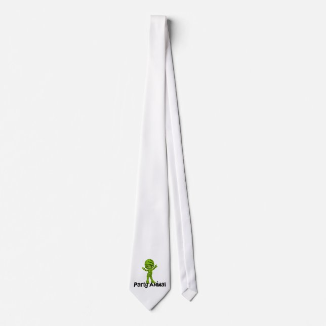 Little Green Mummy Party Animal Halloween Krawatte (Vorderseite)