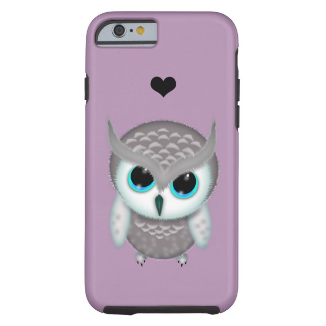 Little Grumpy Horned Owl Illustration Case-Mate iPhone Hülle (Rückseite)