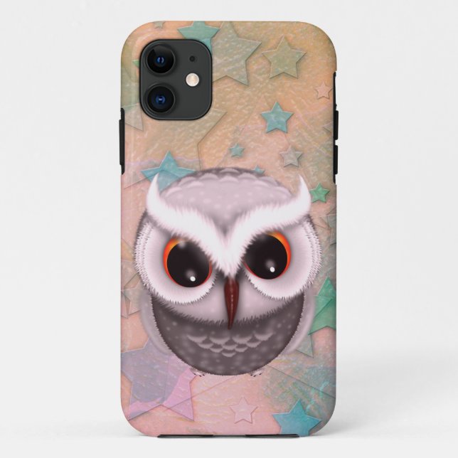 Little Grumpy Horned Owl Illustration Case-Mate iPhone Hülle (Rückseite)