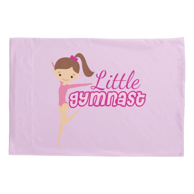 Little Gymnast Niedlich Pink Gymnastics Girl Kissenbezug (Rückseite)