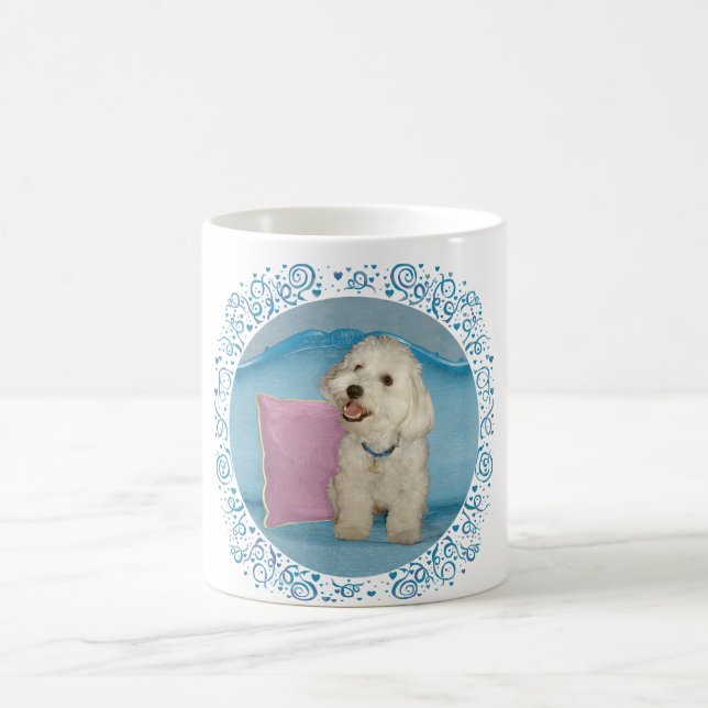 Little Havanese auf Türkis Sofa Kaffeetasse (Mittel)