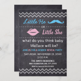 Little He Little She Lips Schnurrbart Gender-Enthü Einladung