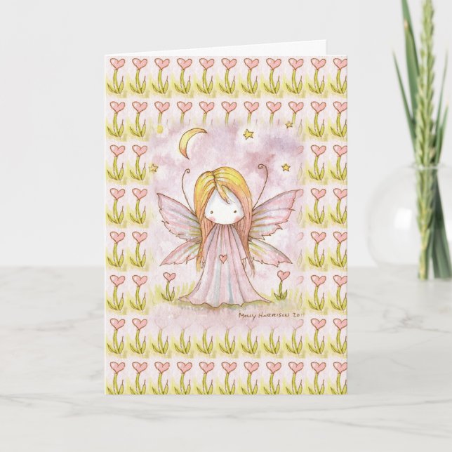 Little Heart Fairy Valentine Card Feiertagskarte (Vorderseite)