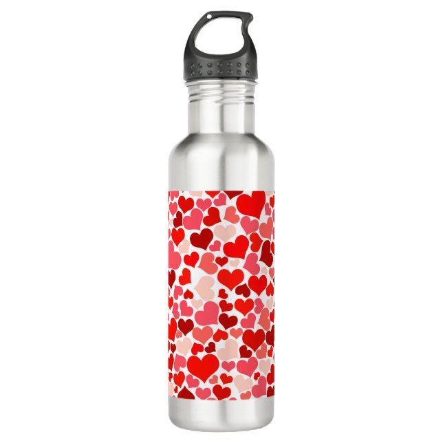 Little Hearts Illustration Edelstahlflasche (Vorderseite)
