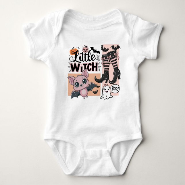 Little Hexe Baby Halloween Strampler (Vorderseite)
