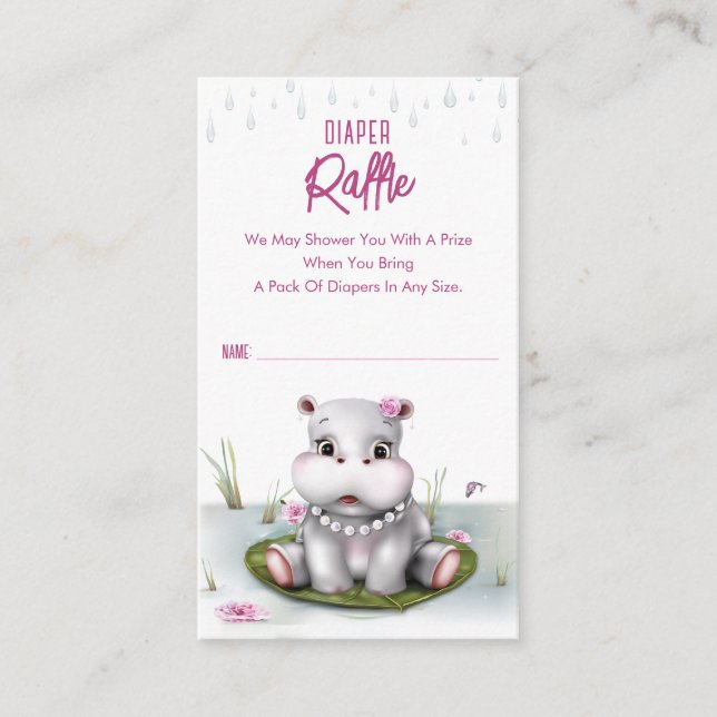 Little Hippo River Adventure Girl Baby Shower Begleitkarte (Vorderseite)