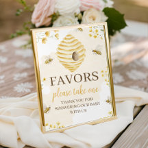 Little Honey Baby Shower Favors Table Sign