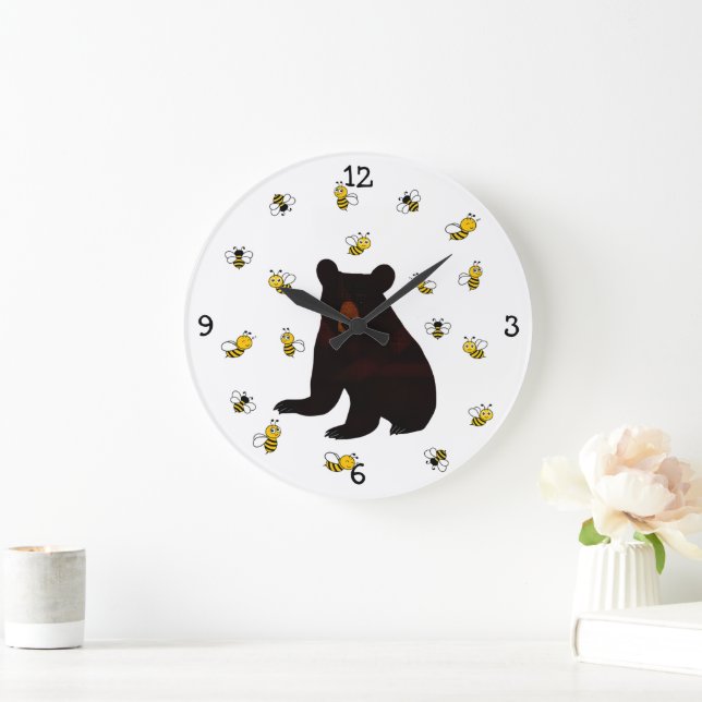 Little Honey Bear Große Wanduhr (Zuhause)