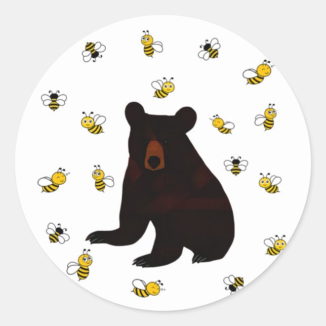 Little Honey Bear Runder Aufkleber (Vorderseite)