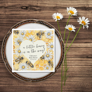 Little Honey Bee Comb Daisy Spring Baby Shower Serviette