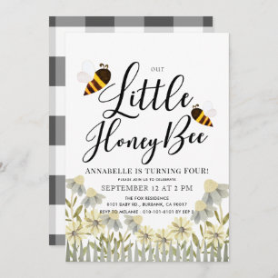 Little Honey Bee Daisy Invitation Anniversaire