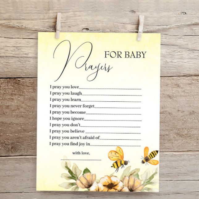 Little Honey Bee Gebete für Baby Shower Card (Von Creator hochgeladen)