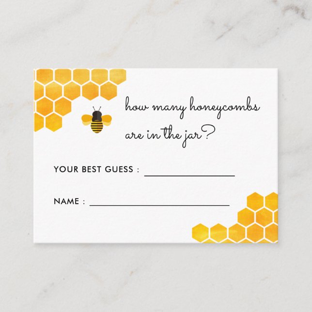 Little Honey Bee Wie viele Honeycombs Spiel Begleitkarte (Vorderseite)