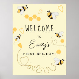 Little Honey First Birthday Willkommenszeichen Poster