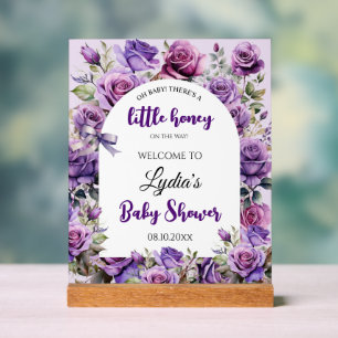 Little Honey Lila Rose Baby Dusche Willkommen Acrylschild