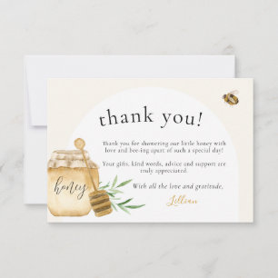 Little Honey Soft Watercolor Biene Baby Shower Fla Dankeskarte
