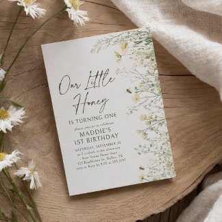 Little Honey Wildblume Bee Geburtstag Einladung