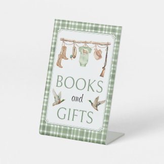 Little hunter Baby Shower Books and Gifts Sign Sockelschild