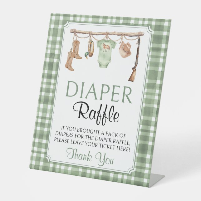 Little hunter Baby Shower Diaper Raffle Sign Sockelschild (Vorderseite)