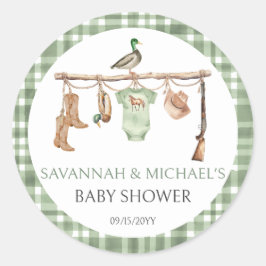 Little hunter Hunting Baby Shower Runder Aufkleber