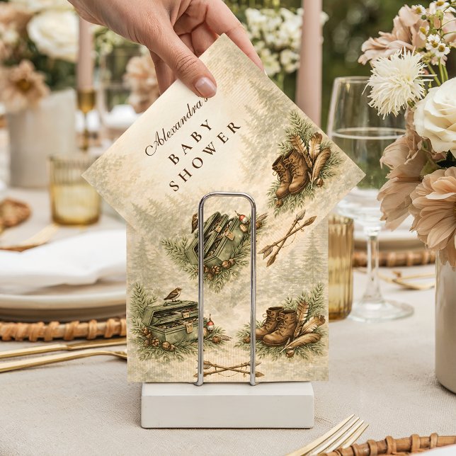 Little Hunter Woodland Adventure Baby Shower Serviette (Von Creator hochgeladen)