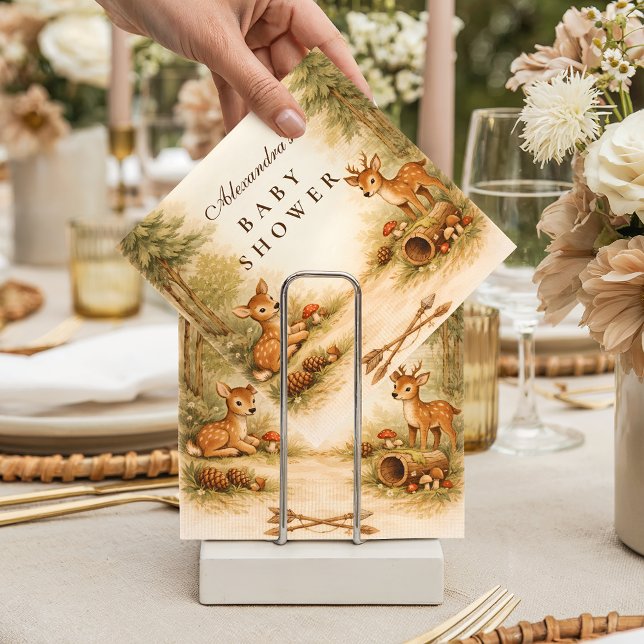Little Hunter Woodland Deer Baby Shower Serviette (Von Creator hochgeladen)