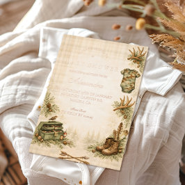 Little Hunter Woodland Keepsake Baby Shower Folieneinladung