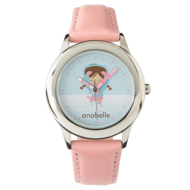 Little Ice Skater {pink} Armbanduhr (Vorderseite)