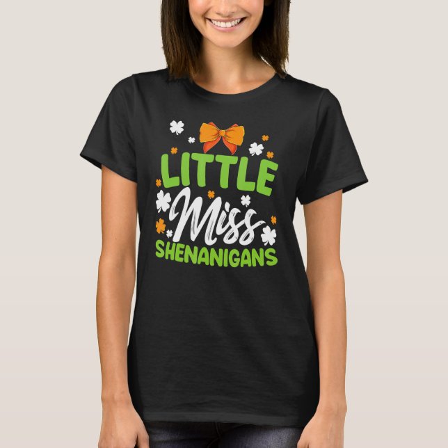 Little Irish Miss Shenanigans St Patricks Day Iris T-Shirt (Vorderseite)