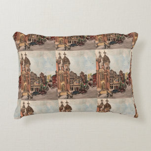 Little Italy, Cleveland Ohio Painting Coussin