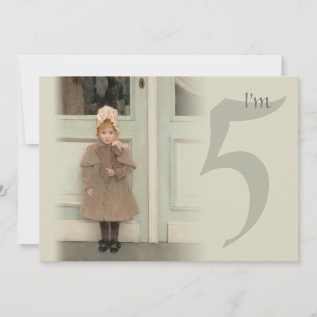 Little Jeanne CC0161 Fine art Birthday Party Einladung (Vorderseite)