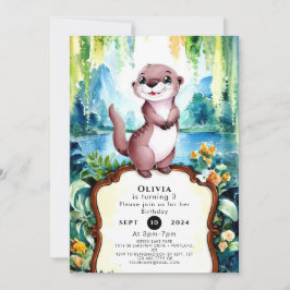 Little Joyful Otter Birthday Einladung