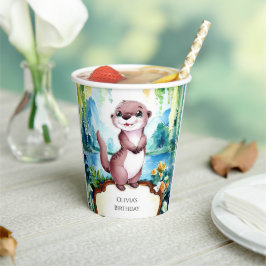 Little Joyful Otter Birthday Pappbecher