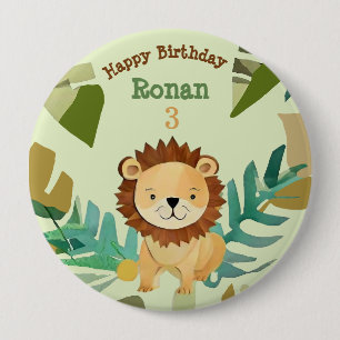 Little Jungle Prince Lion Birthday Button