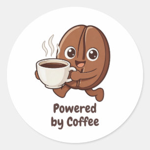 Little Kaka – Angetrieben von Kaffee Runder Aufkleber