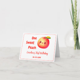 Little Kawaii Peach Summer Party Thank You Dankeskarte