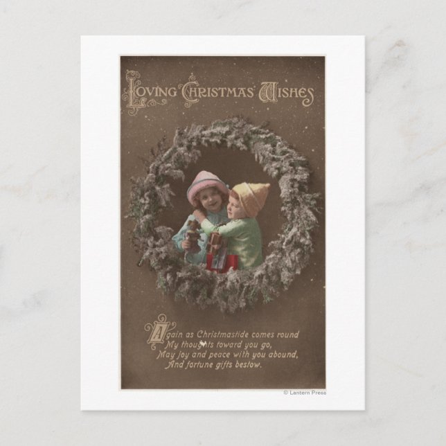 Little Kids Embracing Postkarte (Vorderseite)