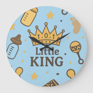 Little King Baby Dusche Große Wanduhr