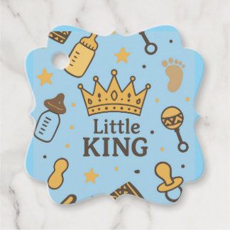 "Little King Baby Shower Banner - Blue & Gold Crow Geschenkanhänger