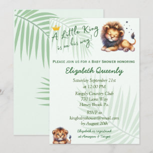 Little King Lion Baby Dusche Einladung