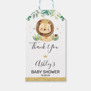 Little King Lion Crown Baby Shower Geschenkanhänger