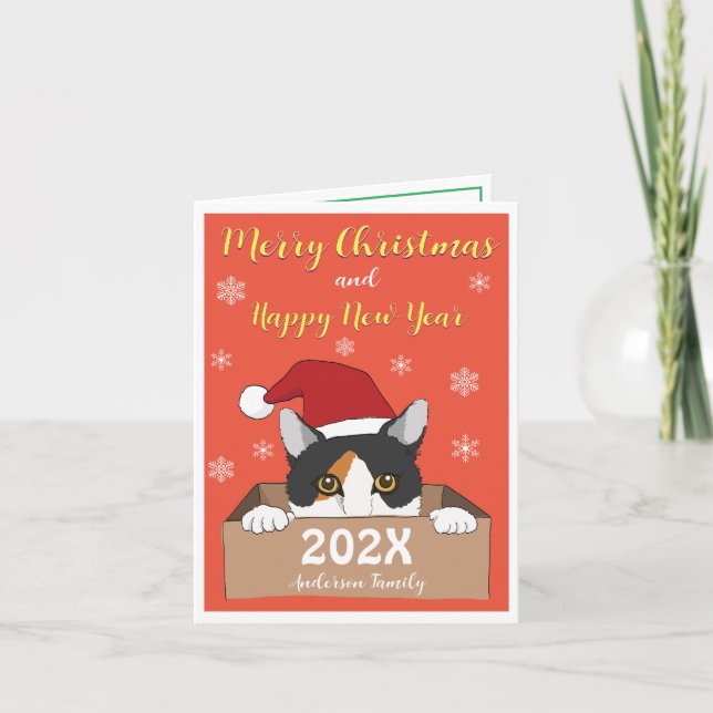 Little Kitty Weihnachtskarte Dankeskarte (Vorderseite)