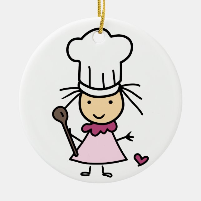 Little Koch Girl Keramik Ornament (Vorne)
