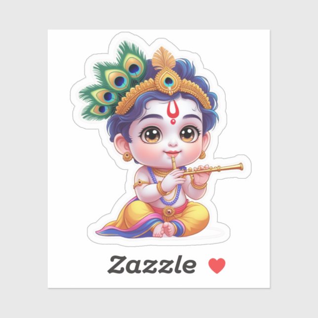 Little Krishna - Hindu God Sticker (Blatt)