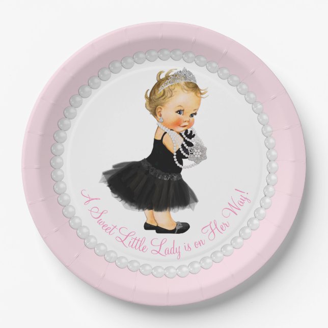 Little Lady Baby Dusche Pappteller (Vorderseite)