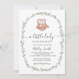 Little Lady Baby Shower Einladung, Babykleid Einladung