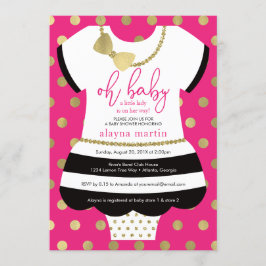 Little Lady Baby Shower Einladung, Imitate Glitzer Einladung