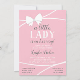 Little Lady Baby Shower Einladung, pink, grau Einladung